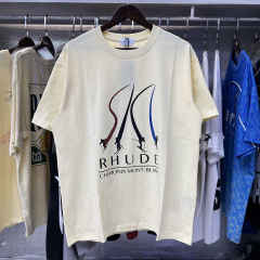 Rhude Chamonix Mont-Blanc T-Shirts (Black Beige White)