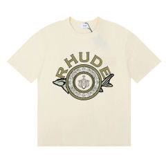 Rhude Poster French Riviera Tee T-Shirts (Black Beige White)
