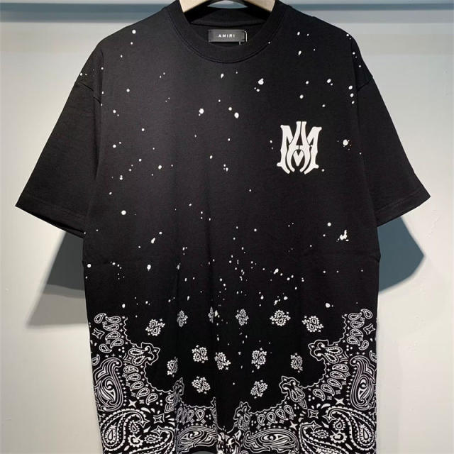 Amir* Blue Logo T-Shirt Black White