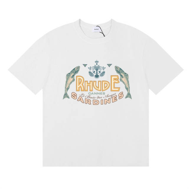 Rhude Sardines Tee T-Shirts (Black Beige White)
