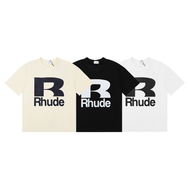 Rhude Black Hills T-Shirts (Black Beige White)