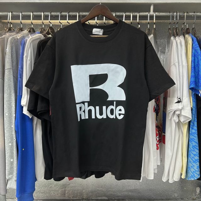 Rhude Black Hills T-Shirts (Black Beige White)