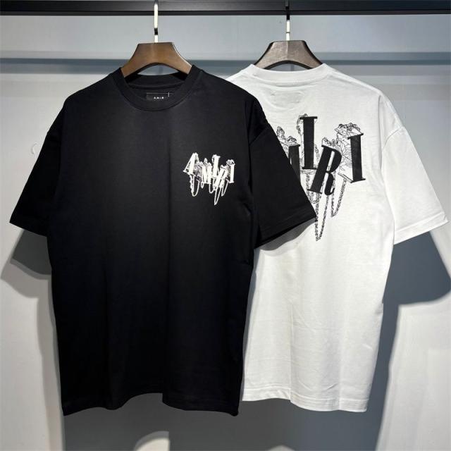 Amir* Blue Logo T-Shirt Black White