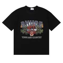 Rhude Bordeaux T-Shirts (Black Beige White)