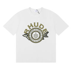 Rhude Poster French Riviera Tee T-Shirts (Black Beige White)