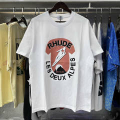 Rhude Les Deux Alpes T-Shirts (Black Beige White)