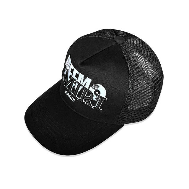 Amir* Black White Embroidery Mesh Cap