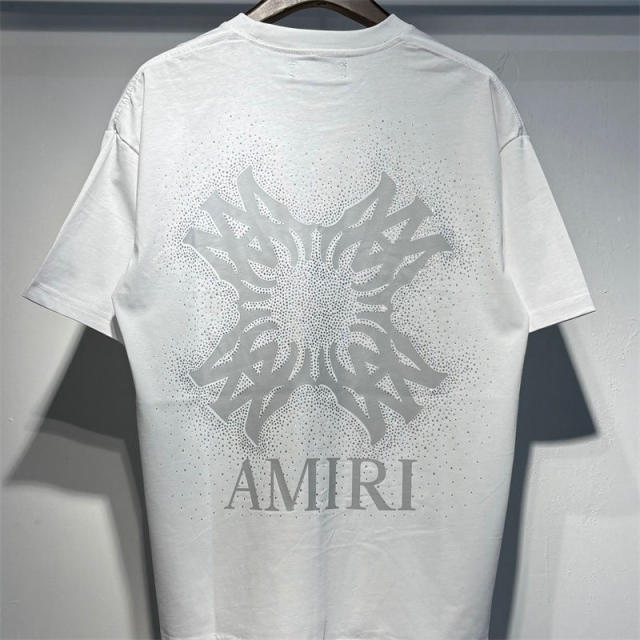 Amir* Classic Rhinestone T-Shirt Black White