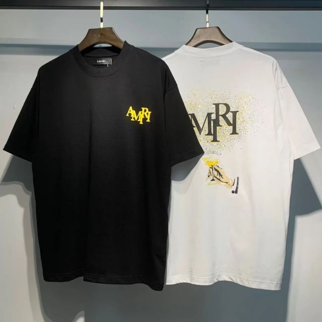 Classic Wine Glass T-Shirt Black White