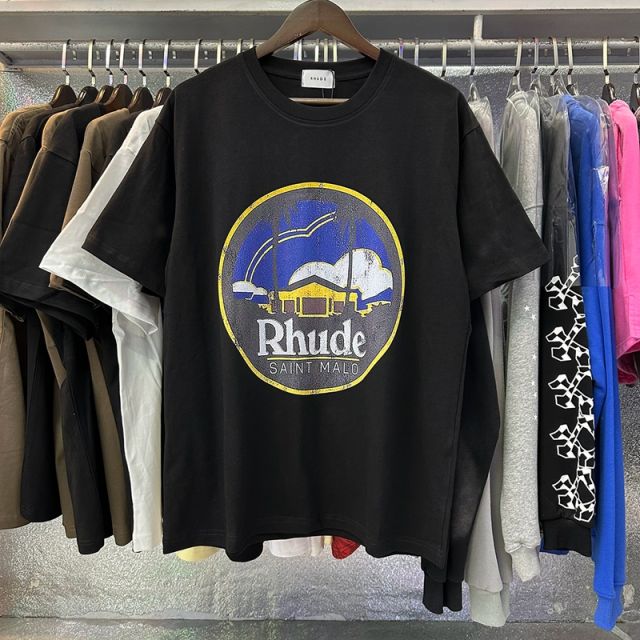Rhude Saint Malo T-Shirts (Black Beige White)