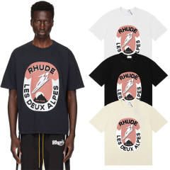 Rhude Les Deux Alpes T-Shirts (Black Beige White)