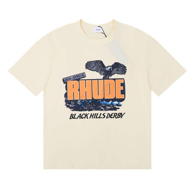 Rhude Black Hills T-Shirts (Black Beige White)