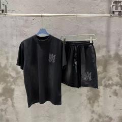 Amir* Blue Logo T-Shirt Black Beige