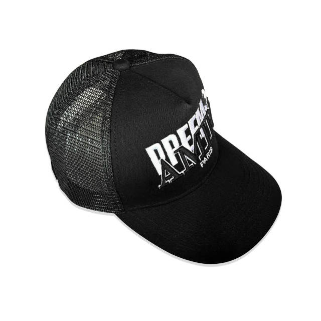 Amir* Black White Embroidery Mesh Cap
