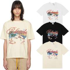 Rhude Cannes Beach T-Shirts (Black Beige White)