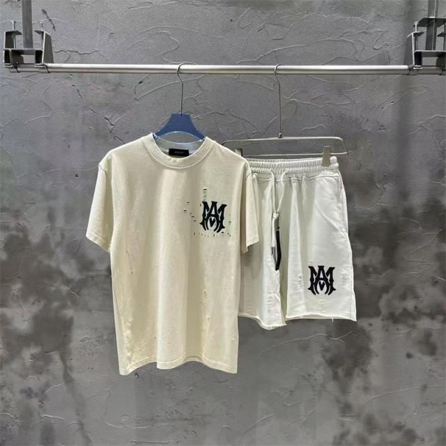 Amir* Blue Logo T-Shirt Black Beige