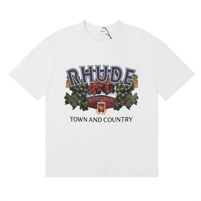Rhude Town And Country Tee T-Shirts (Black Beige White)