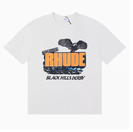 Rhude Black Hills T-Shirts (Black Beige White)