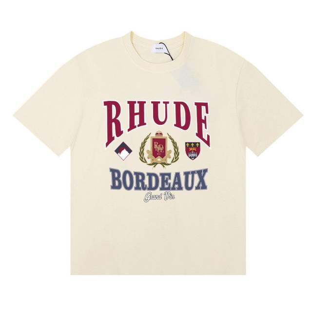 Rhude Bordeaux T-Shirts (Black Beige White)