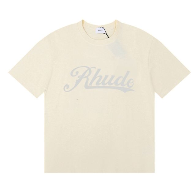 Rhude Draft Logo T-Shirts (Black Beige White)