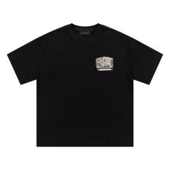 Amir* Blue Logo T-Shirt Black White