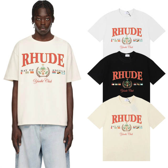 Rhude Yacht Club Tee T-Shirts (Black Beige White)