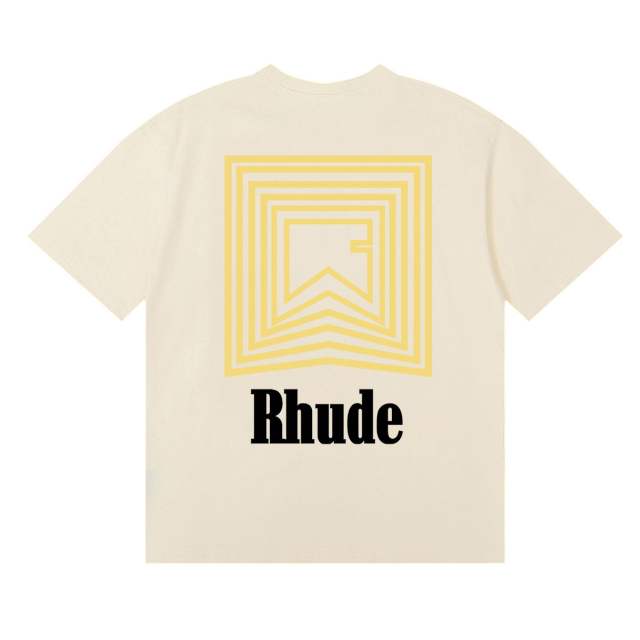 Rhude Maze Logo T-Shirts (Black Beige White)