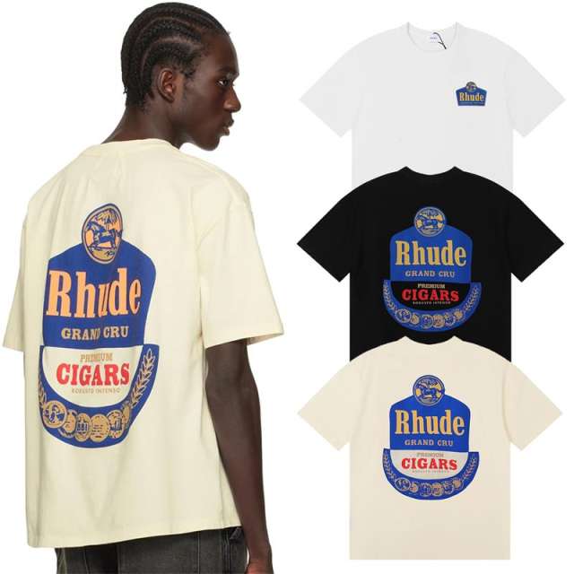 Rhude Cigar Cru T-Shirts (Black Beige White)
