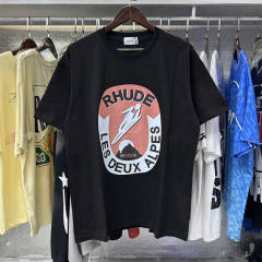 Rhude Les Deux Alpes T-Shirts (Black Beige White)