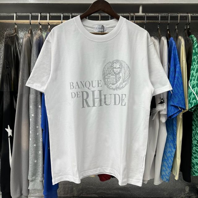 Rhude Egyptian pharaoh print T-Shirts (Black Beige White)