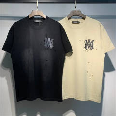Distressed Hole T-Shirt Black White