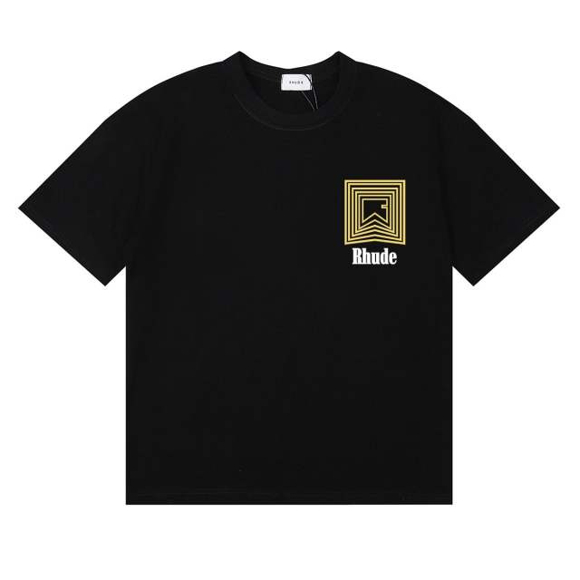 Rhude Maze Logo T-Shirts (Black Beige White)