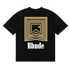 Rhude Maze Logo T-Shirts (Black Beige White)