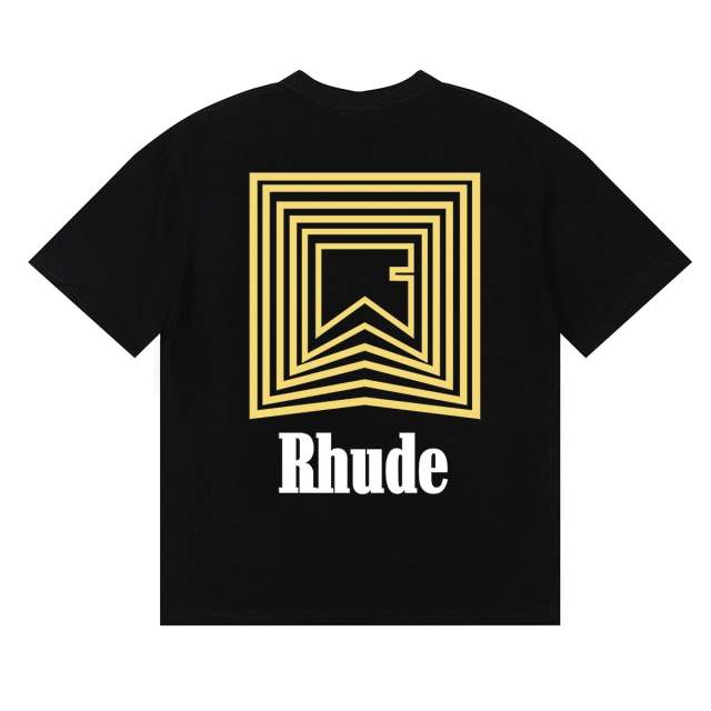 Rhude Maze Logo T-Shirts (Black Beige White)