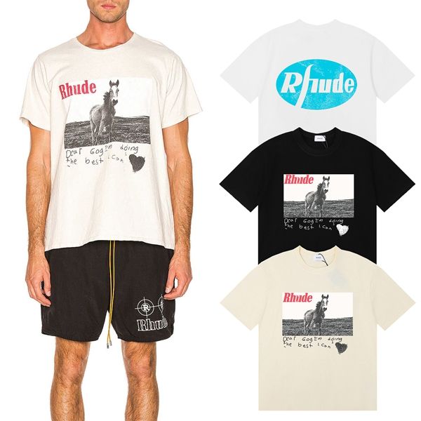 Rhude Horse T-Shirts (Black Beige White)