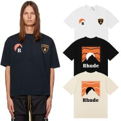 Rhude Sunset T-Shirts (Black Beige White)
