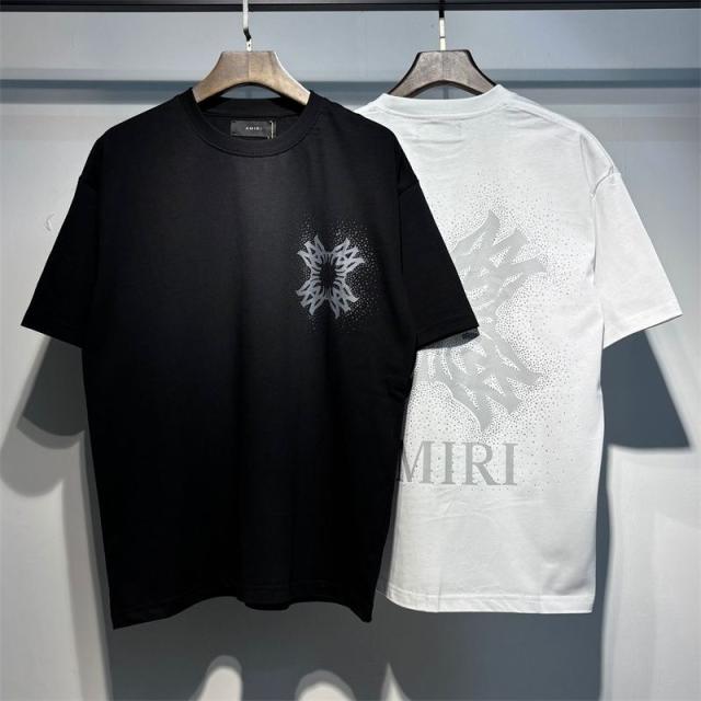 Amir* Classic Rhinestone T-Shirt Black White