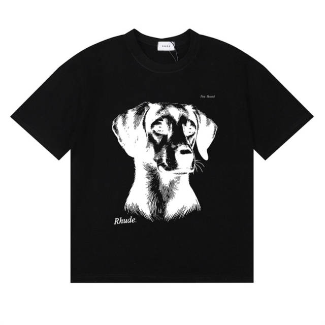 Rhude Fox Hound Tee T-Shirts (Black Beige White)