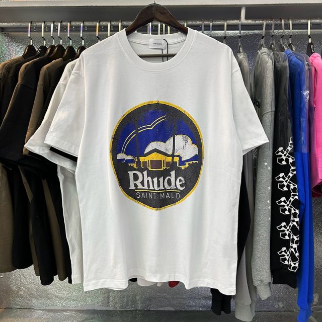 Rhude Saint Malo T-Shirts (Black Beige White)