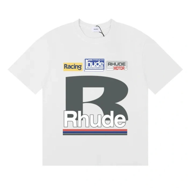 Rhude Big Font T-Shirts (Black Beige White)