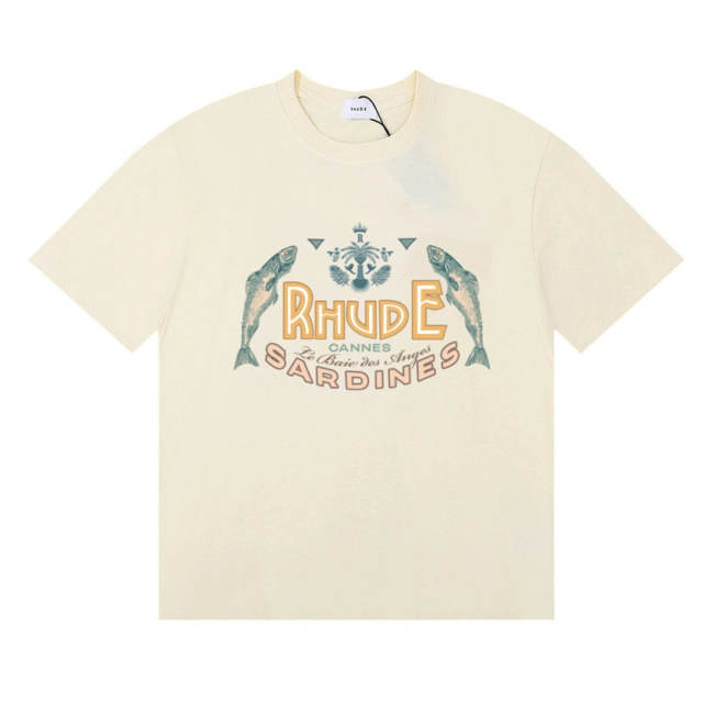 Rhude Sardines Tee T-Shirts (Black Beige White)