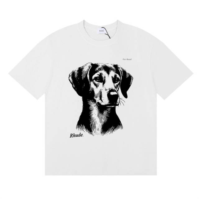 Rhude Fox Hound Tee T-Shirts (Black Beige White)