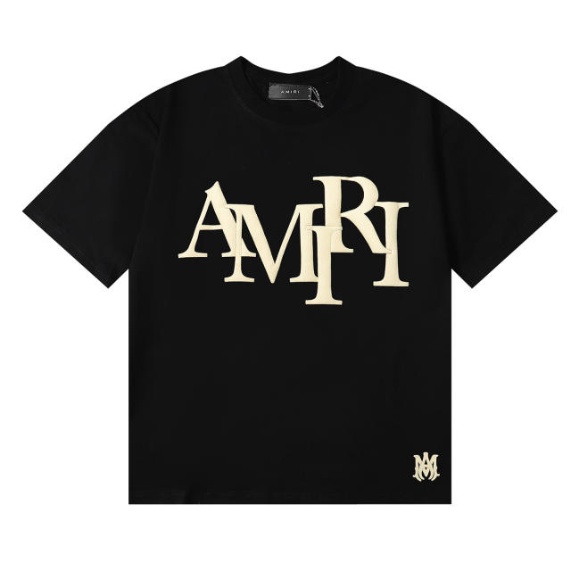 AM Mismatched Foam Letter Logo Print Tee 3 colors