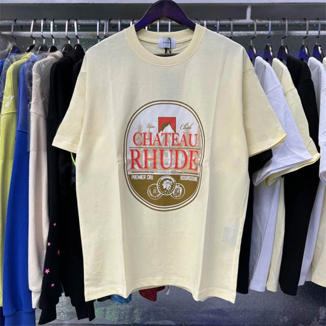Rhude Premier Cru Tee T-Shirts (Black Beige White)