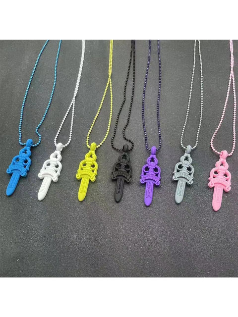 Macaron Multicolor Resin Sword Necklace 7 colors[【with dust bags】