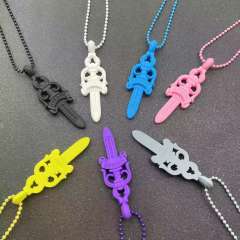 Macaron Multicolor Resin Sword Necklace 7 colors[【with dust bags】