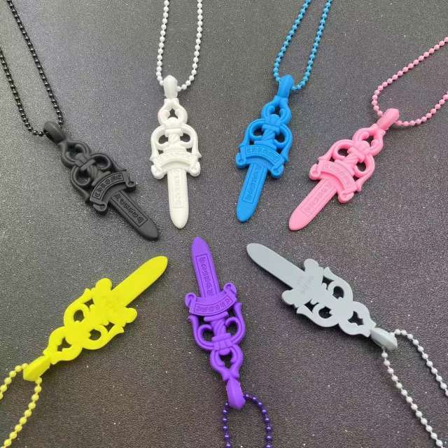 Macaron Multicolor Resin Sword Necklace 7 colors[【with dust bags】