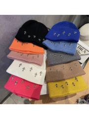 Five Metal Cross Knit beanie 10 colors