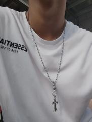 CH Single Ball Cross Necklace