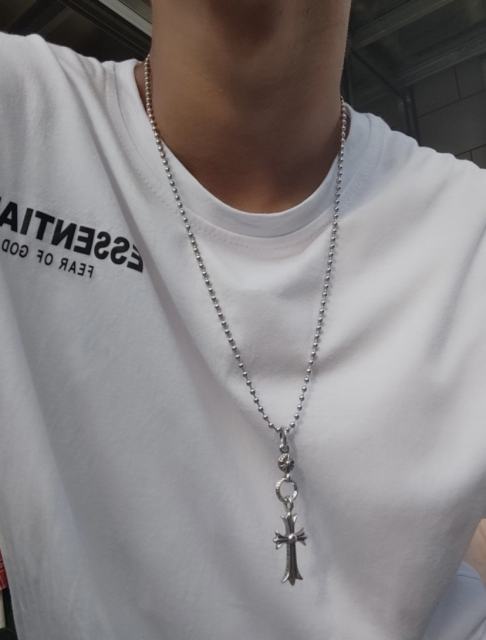 CH Single Ball Cross Necklace
